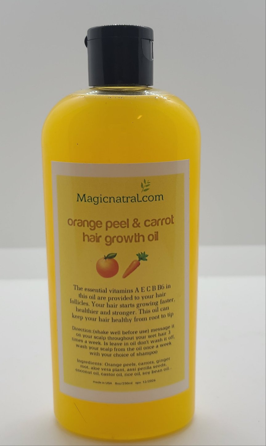 Orange peel & carrot hair growth oil (8oz,250ml) SHAKE WELL